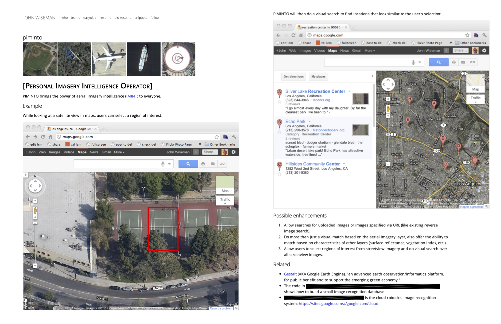 PIMINTO pitch to Google